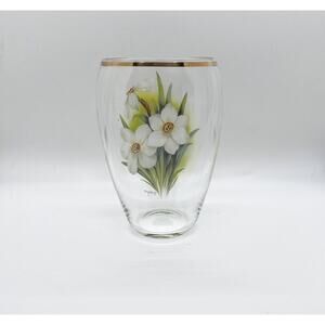 Vintage Viking Vase Floral Signed D. Hague Anemone Flower Garden Cottagecore MCM